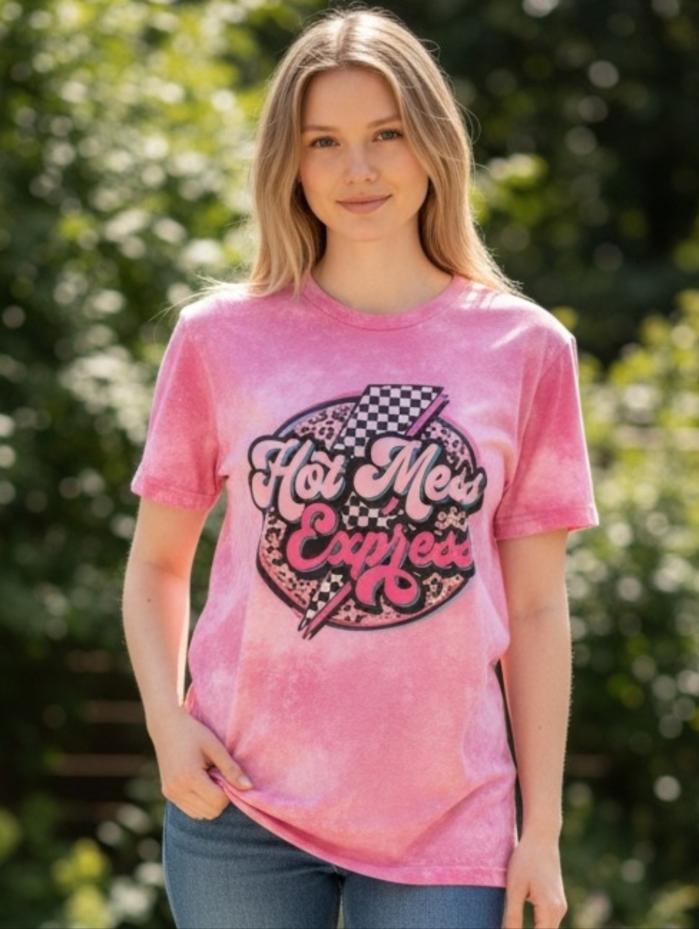 Pink "Hot Mess Express" Graphic Tee *Custom Made*